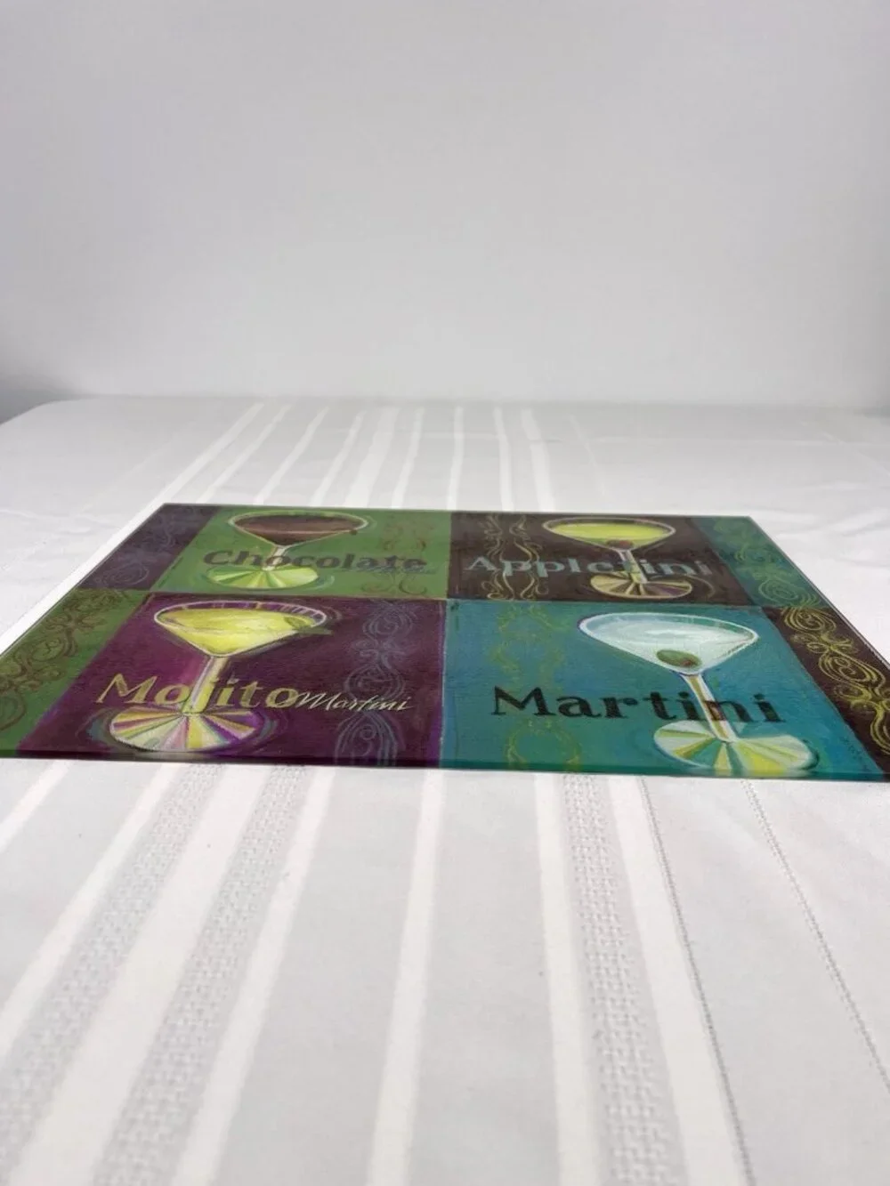 Y2K Cocktail Martini Glass Cutting Board Appletini Mojito Retro Bar Maximalist